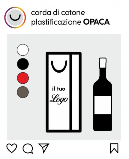 Shoppers Porta Bottiglie Personalizzate - Plastificazione Opaca