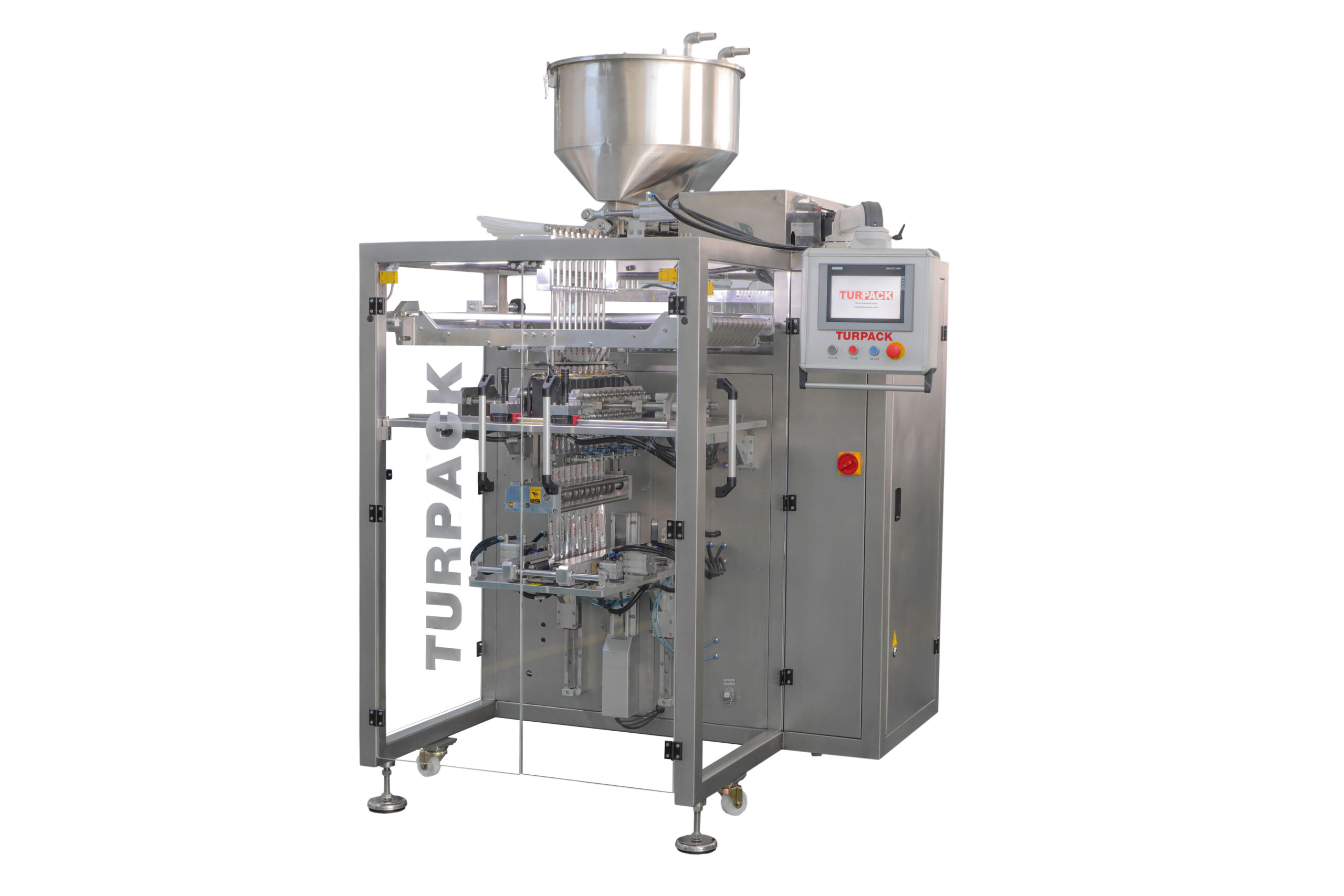 Turpack 4-side seal sachet packaging machine for ketchup, sauce, and cosmetic products