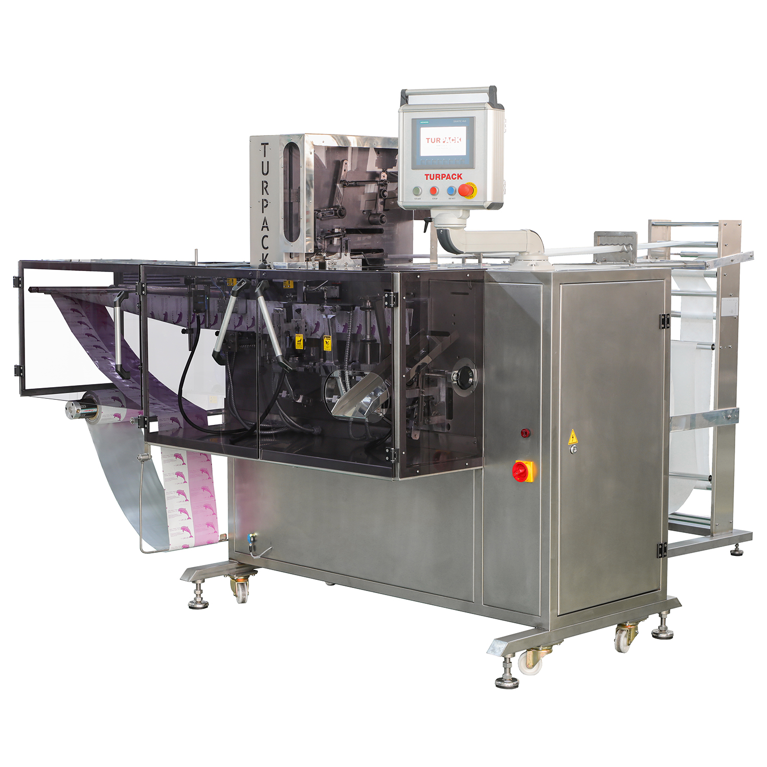 Turpack horizontal form fill seal machine for wet wipes and single-sachet packaging
